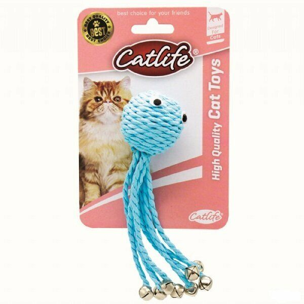 CATLİFE KEDİLER İÇİN HASIR ZİLLİ AHTAPOT OYUNCAK