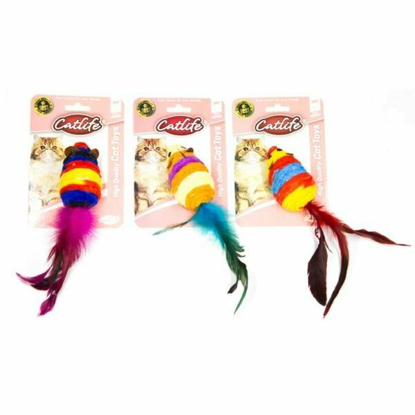 CATLİFE KEDİLER İÇİN RENKLİ TÜY KUYRUKLU FARE OYUN