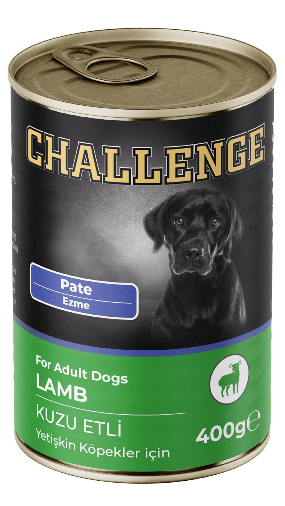 CHALLENGE KONSERVE KÖPEK KUZU ETLİ PATE 400GR