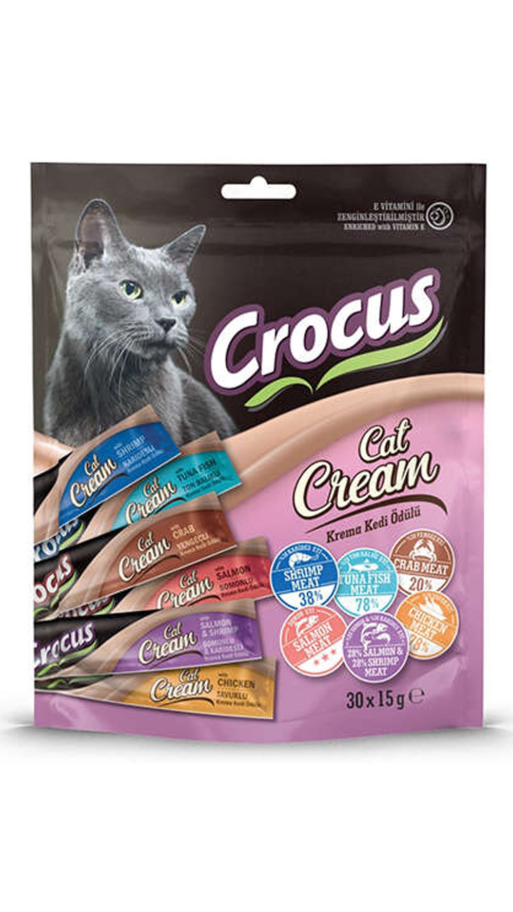 CROCUS MULTIPACK 6 ÇEŞİT KREMA KEDİ ÖDÜLÜ 30x15GR