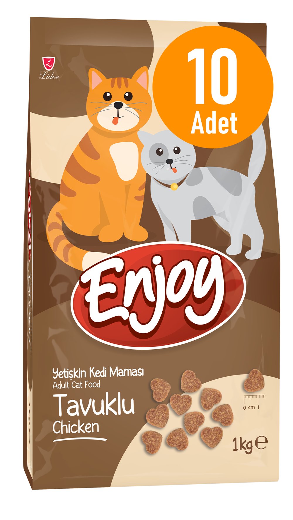Enjoy Tavuklu Yetişkin Kedi Maması 1 Kg 10 Adet