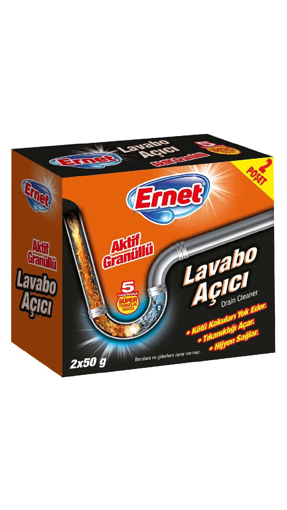 Ernet Granül Lavabo Açıcı 2x50Gr