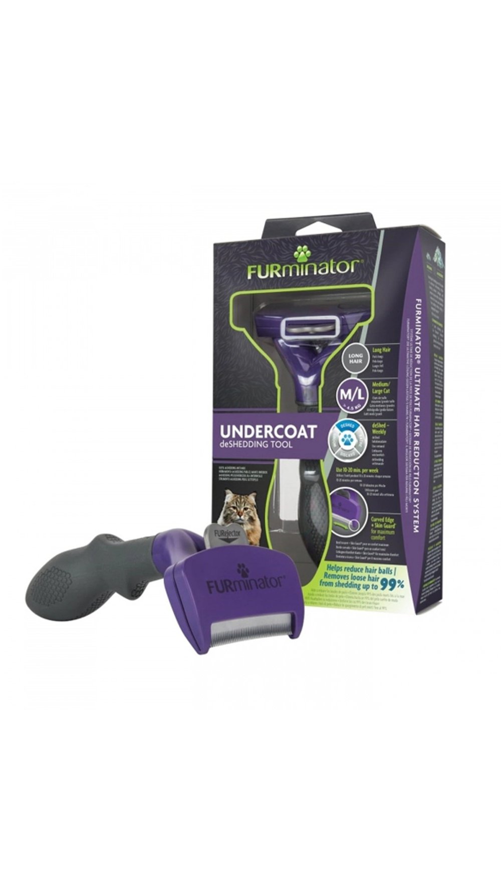 Furminator Uzun Tüylü Kedi Tarağı 6,2cm [M/L]