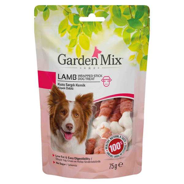 Garden Mix Kuzu Eti Sargılı Kemik Köpek Ödül Maması 75gr