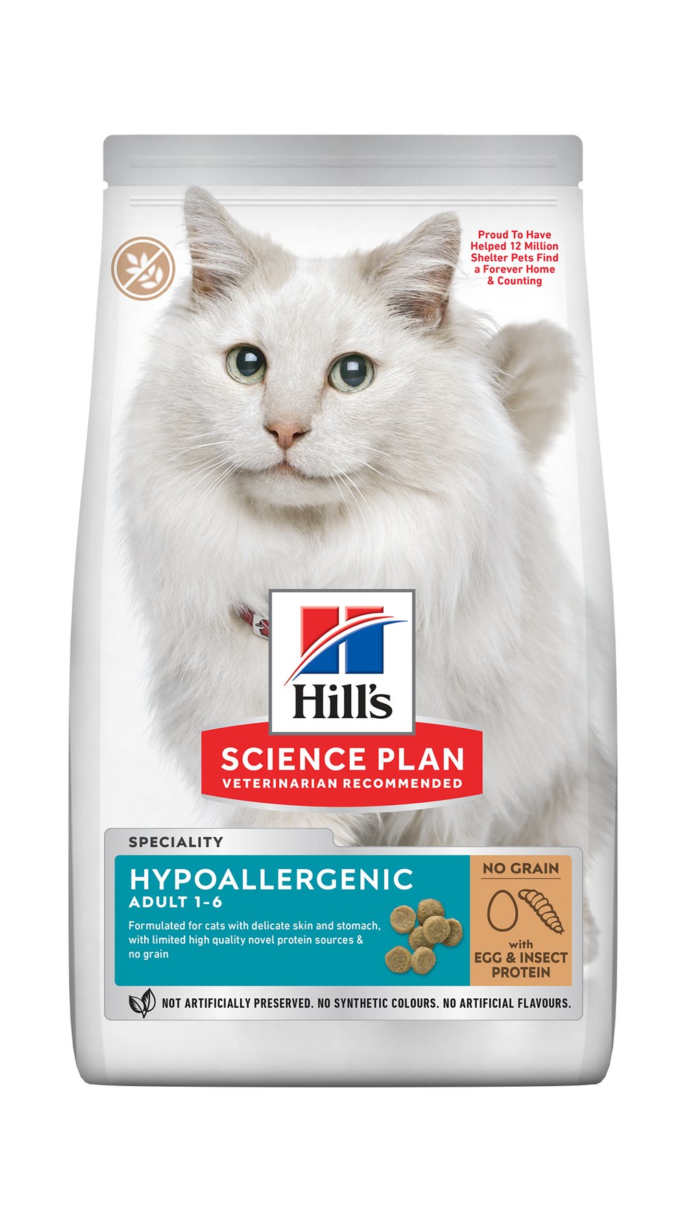 Hills SCIENCE PLAN Hypo-Allergenic Yumurta ve Böcek Proteinli Tahılsız Yetişkin Kedi Maması 1,5kg