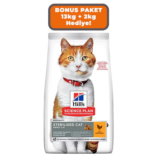 Hills Tavuklu Kısırlaştırılmış Yetişkin Kedi Maması 15kg