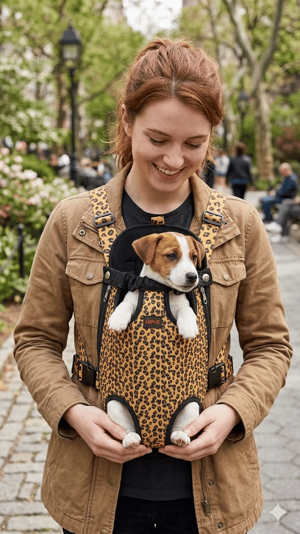 Kedi ve Köpek Ana Kucağı Leopar Model Taşıma Çantası (m)
