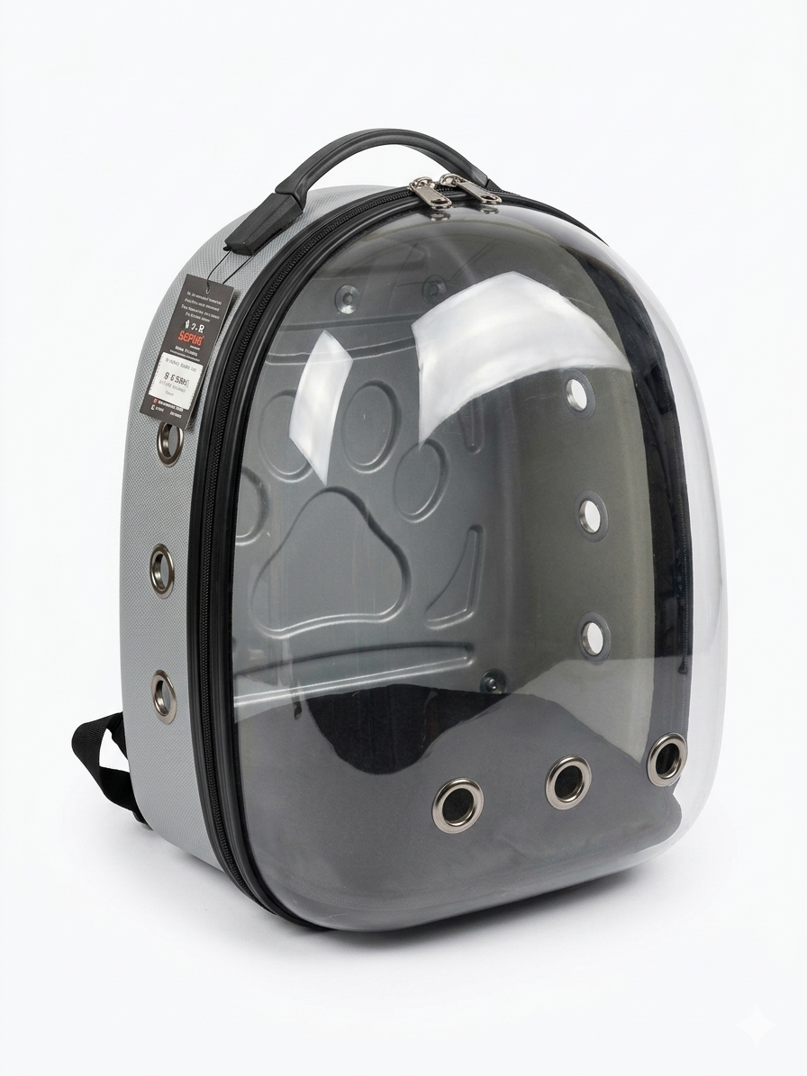Lepus Astronot Kedi ve Köpek Taşıma Çantası Gri Lüx