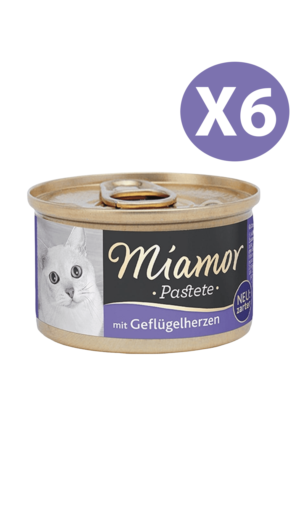 MIAMOR PASTETE YÜREKLİ KEDİ KONSERVESİ 85 g 6 Adet