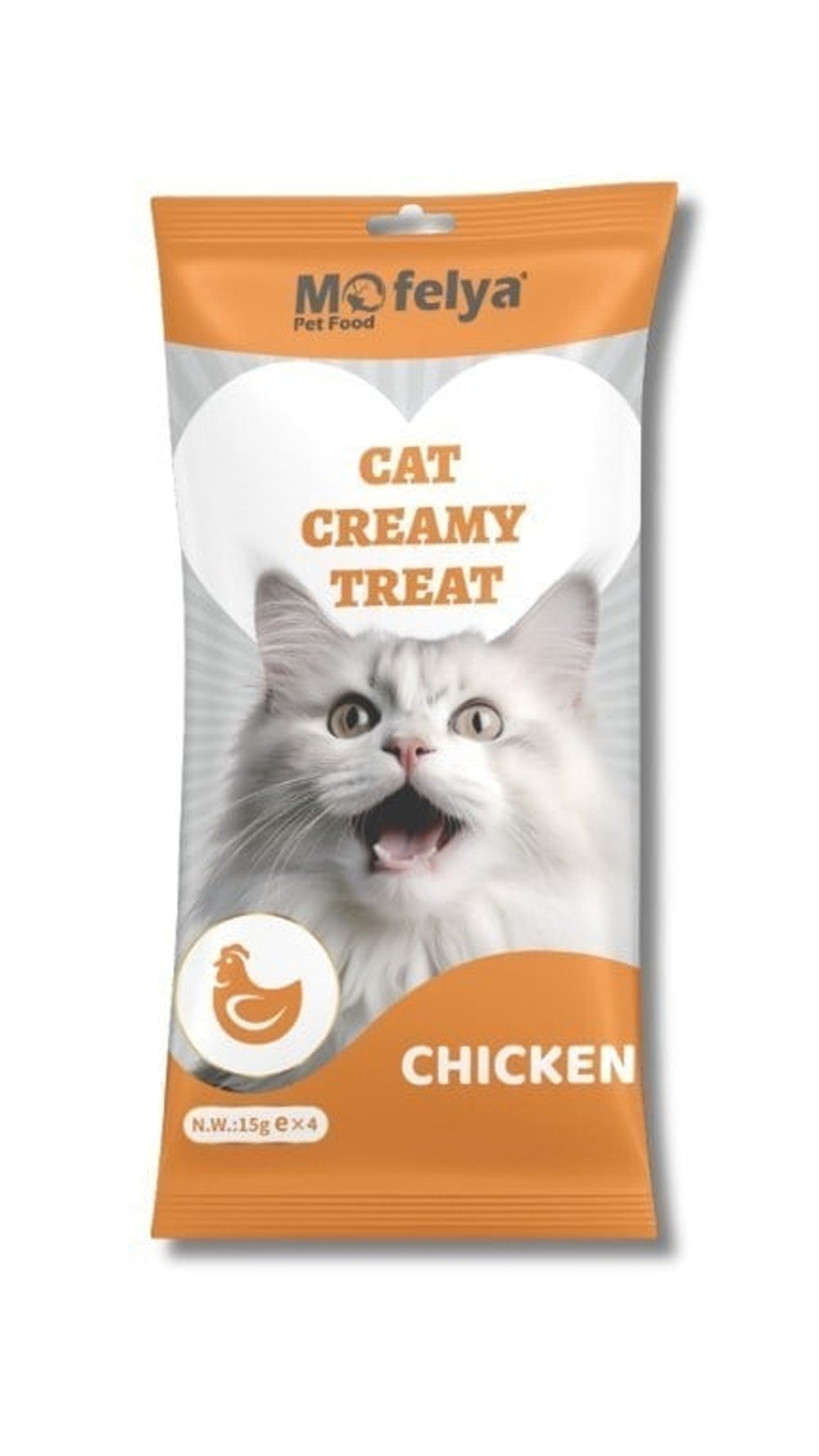 Mofelya Yüksek Proteinli Tavuklu Krem Kedi Ödül Maması 15 gr 4'lü
