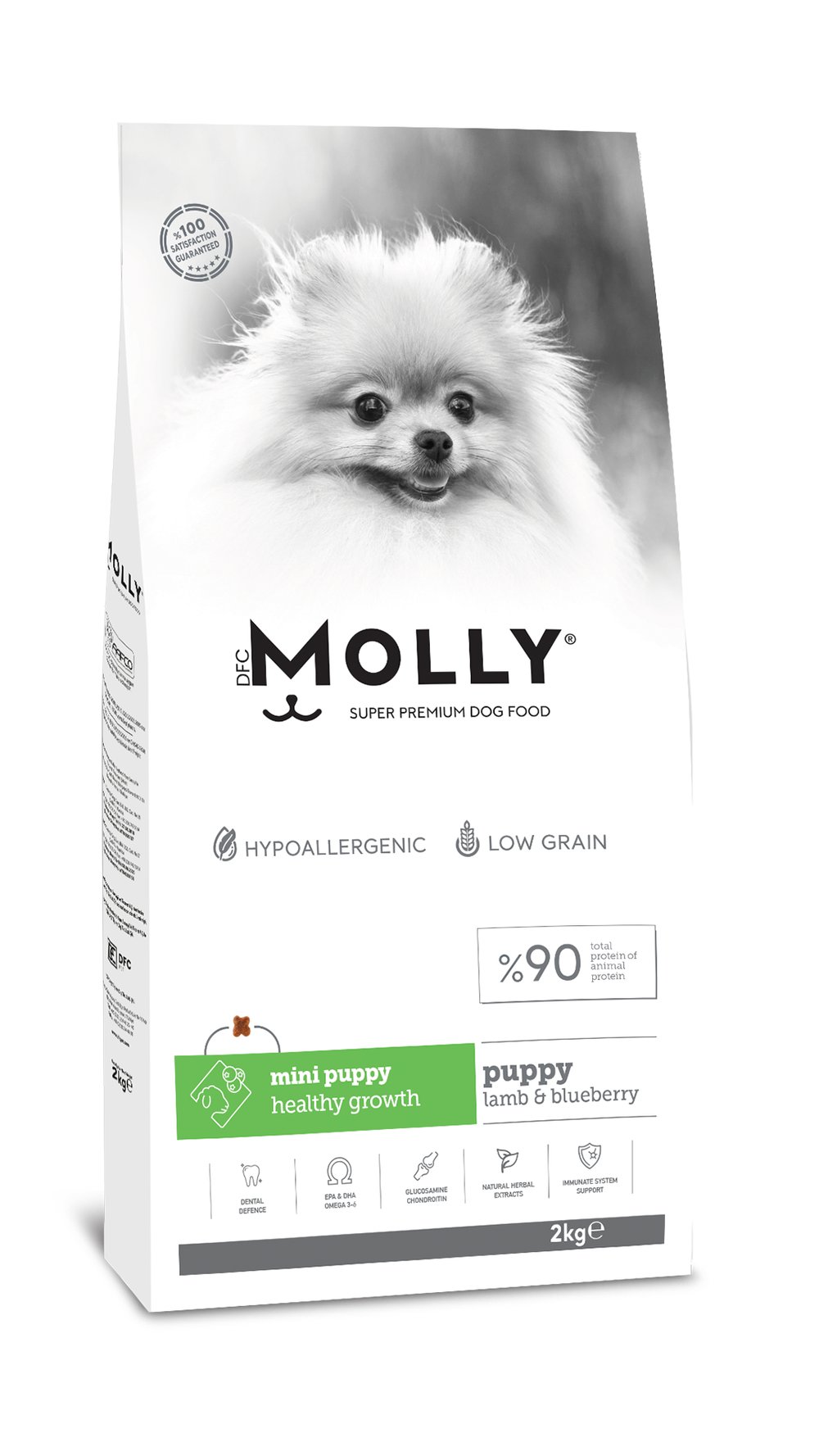 Molly Hipoalerjenik Kuzu Etli ve Yaban Mersinli Küçük Irk Düşük Tahıllı Yavru Köpek Maması 2kg