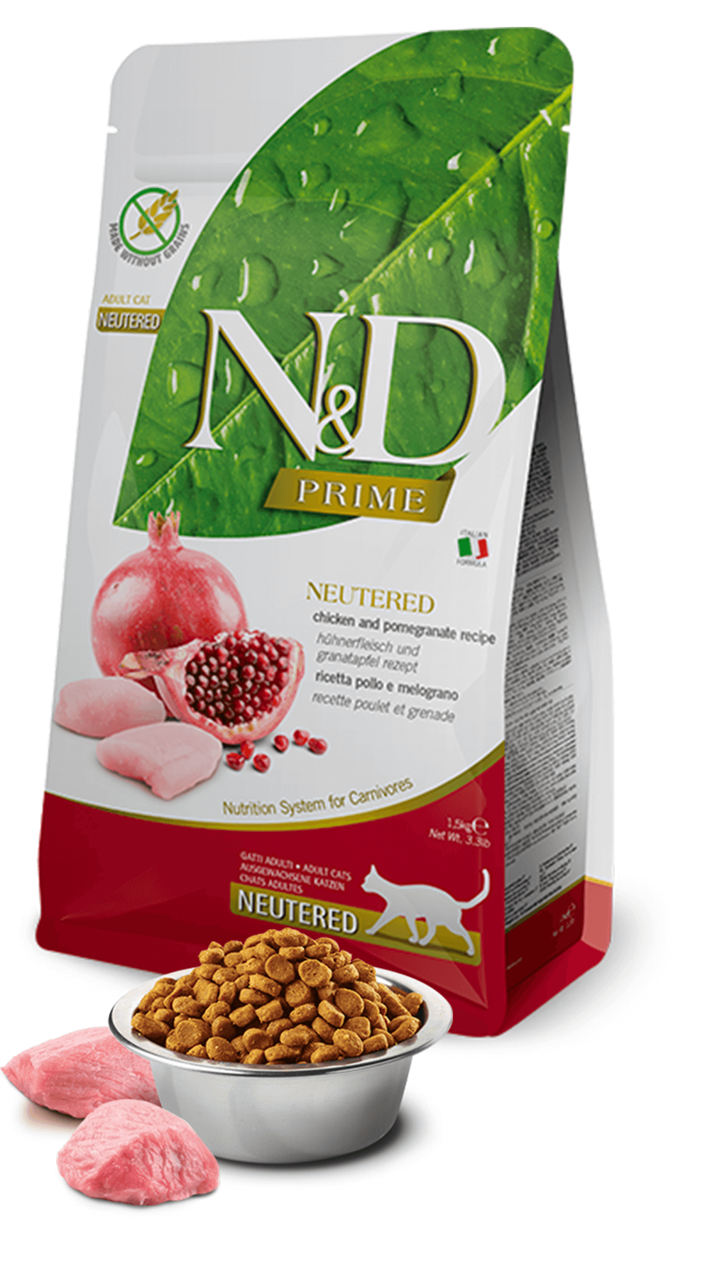 N&D Prime Tavuklu ve Narlı Tahılsız Kısırlaştırılmış Kedi Maması 5kg
