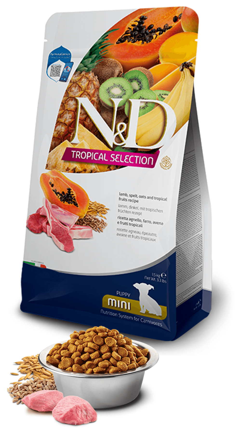 N&D Tropical Mini Kuzulu Yavru Köpek Maması 1.5 KG