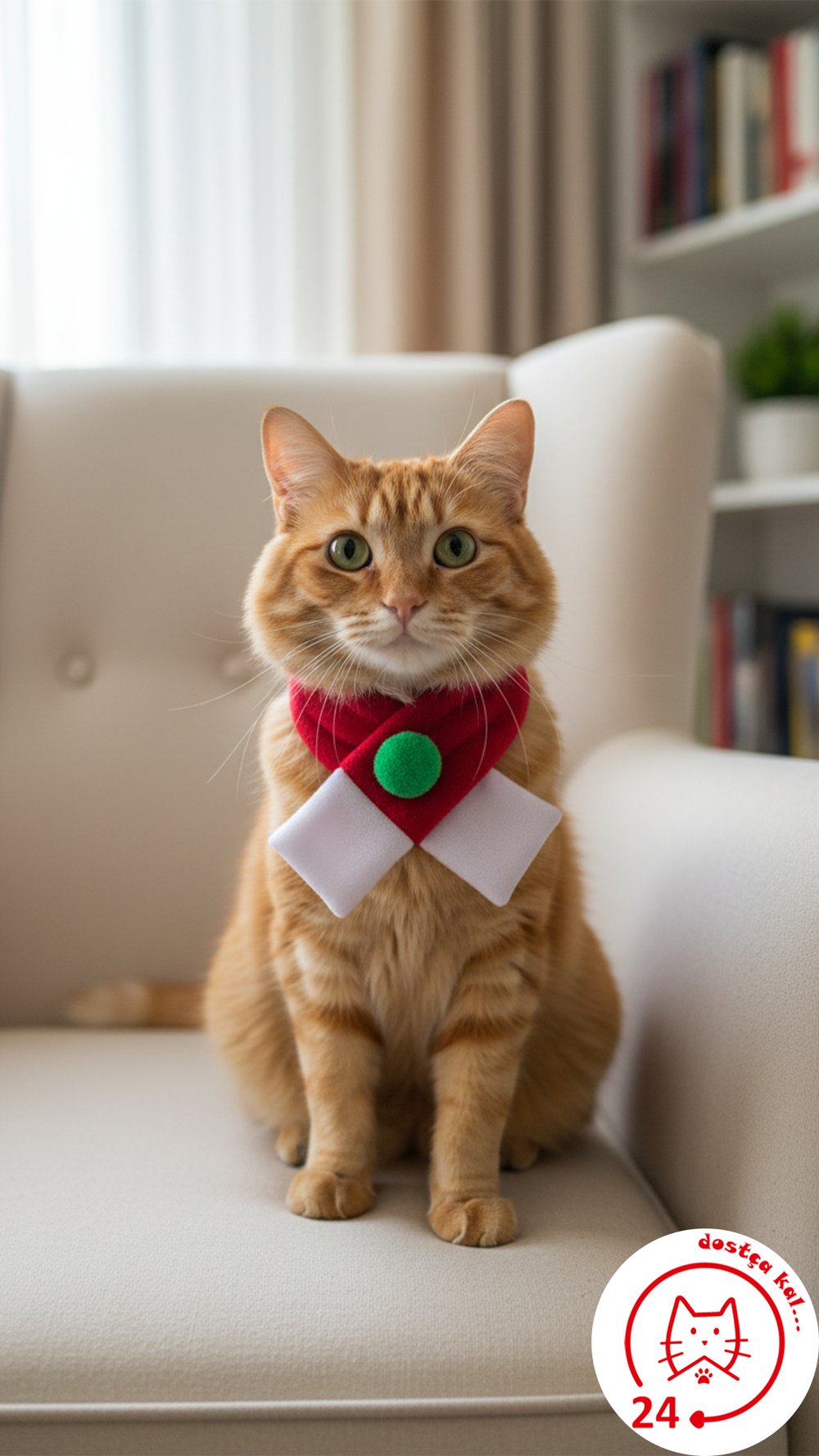 Kedi ve Köpek Noel Atkı Tasma Yılbaşı Atkı Tasma