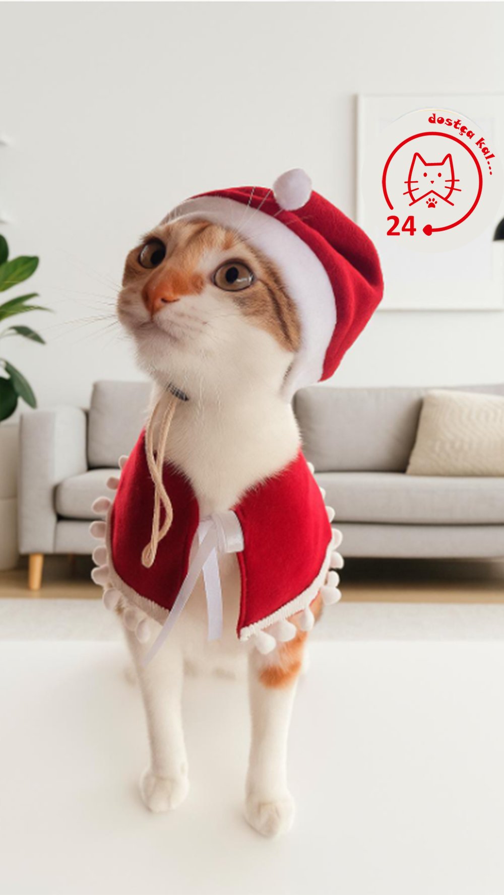 Kedi ve Köpek Noel Şapka Yılbaşı Şapkası