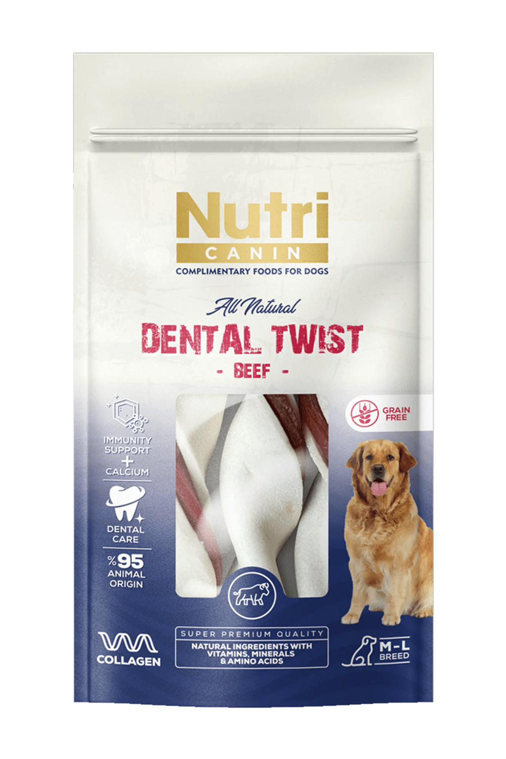 Nutri Canin Dental Twist Biftekli Diş Sağlığı Köpek Ödülü 120 Gr