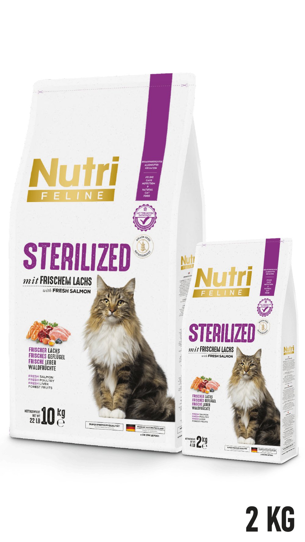 Nutri Feline Somonlu Tahılsız Kısırlaştırılmış Kedi Maması 2kg