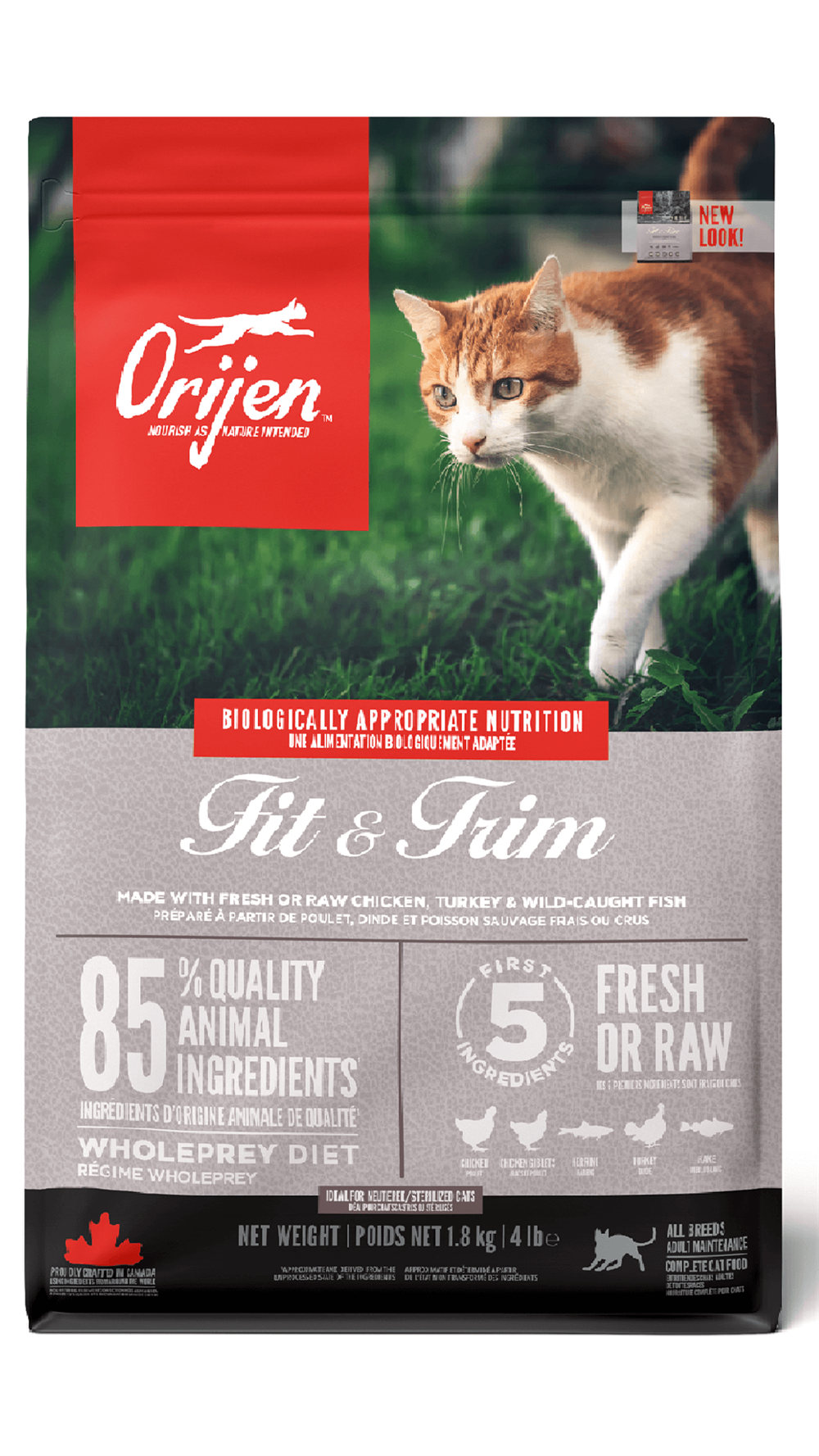 Orijen Fit&Trim Fazla Kilolu Kediler için Tahılsız Light Kedi Maması 1,8kg