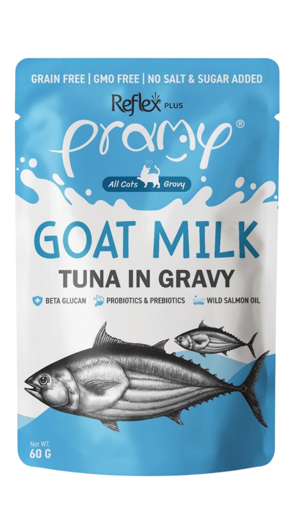 PRAMY POUCH SOS İÇİNDE KEÇİ SÜTLÜ TON BALIKLI 60G