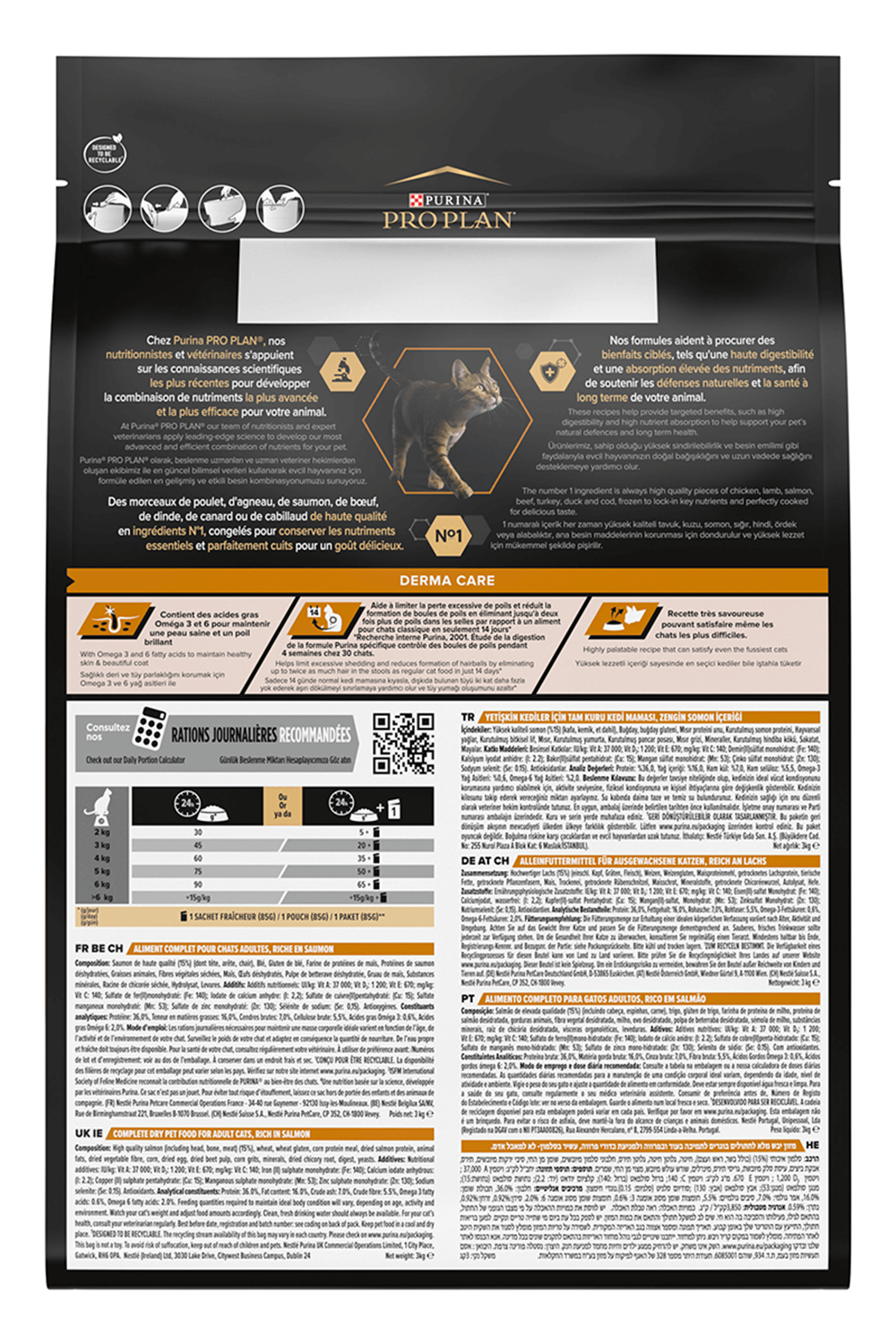 Pro Plan Derma Care Somonlu Tüy Yumağı Önleyici Yetişkin Kedi Maması 1,5kg
