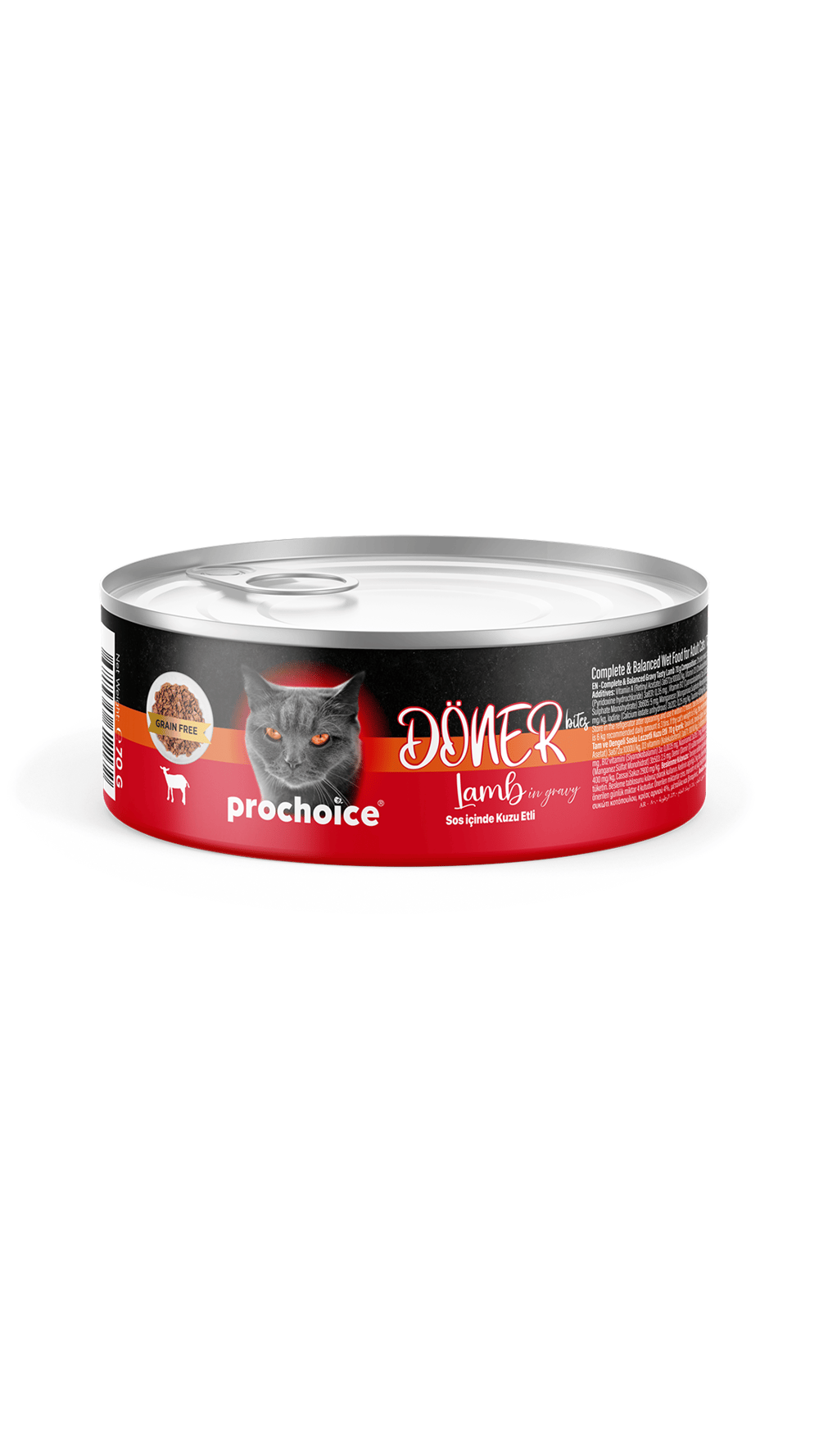Prochoice Döner Lamb, Sos İçinde Kuzu Etli Tam & Dengeli Yetişkin Kedi Maması 70gr