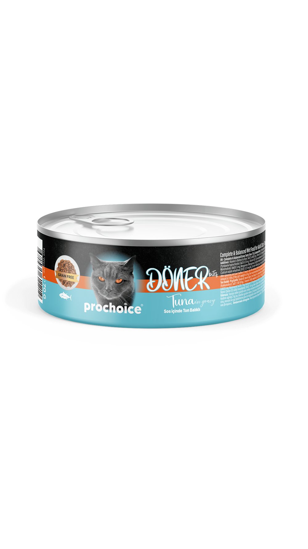 Prochoice Döner Tuna, Sos İçinde Ton Balıklı Tam & Dengeli Yetişkin Kedi Maması 70 gr