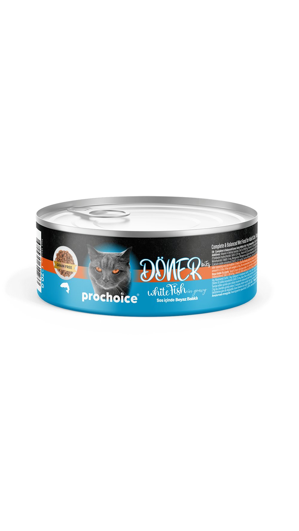 Prochoice Döner White Fish, Sos İçinde Beyaz Balıklı Tam & Dengeli Yetişkin Kedi Maması 70 gr