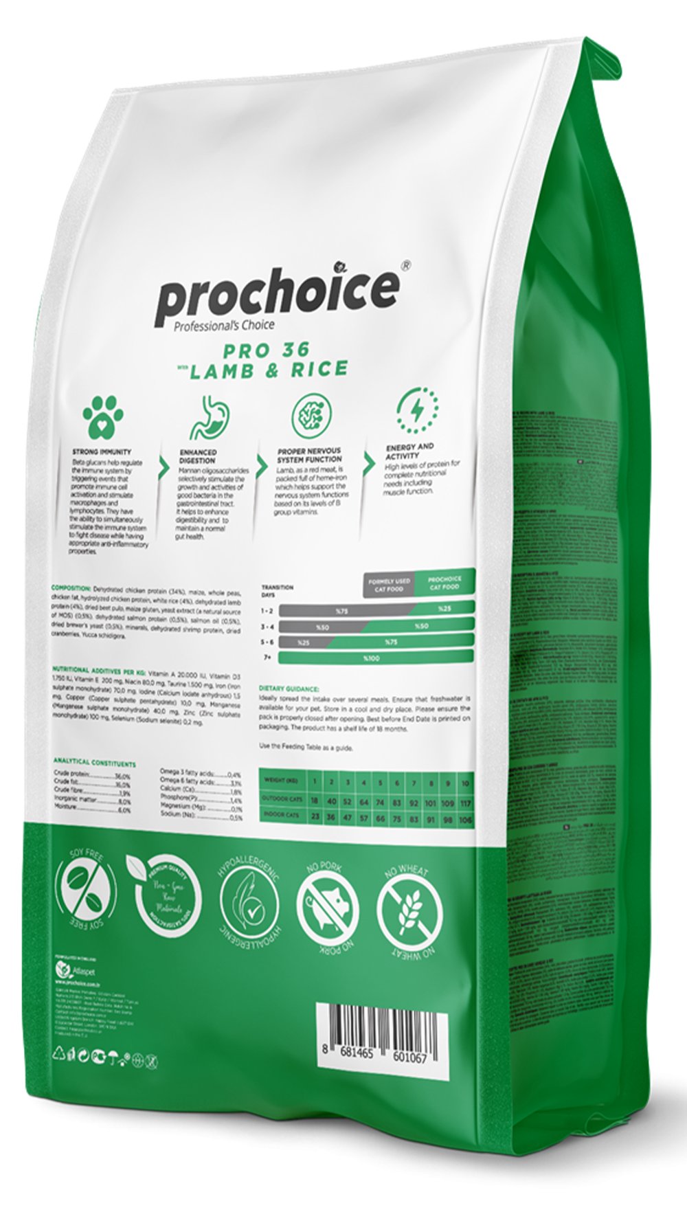 Prochoice Pro 36 Kuzu Etli Pirinçli Yetişkin Kedi Maması 2 Kg