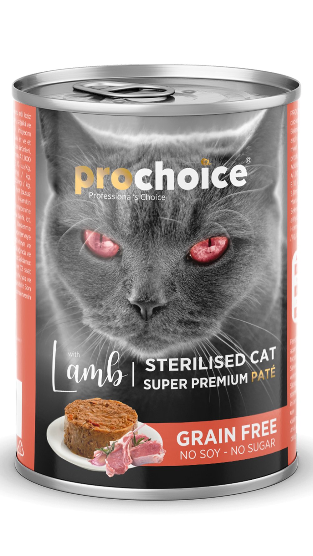 Prochoice Kuzu Etli Şekersiz Tahılsız Ezme Kısırlaştırılmış Kedi Konservesi 400 Gr