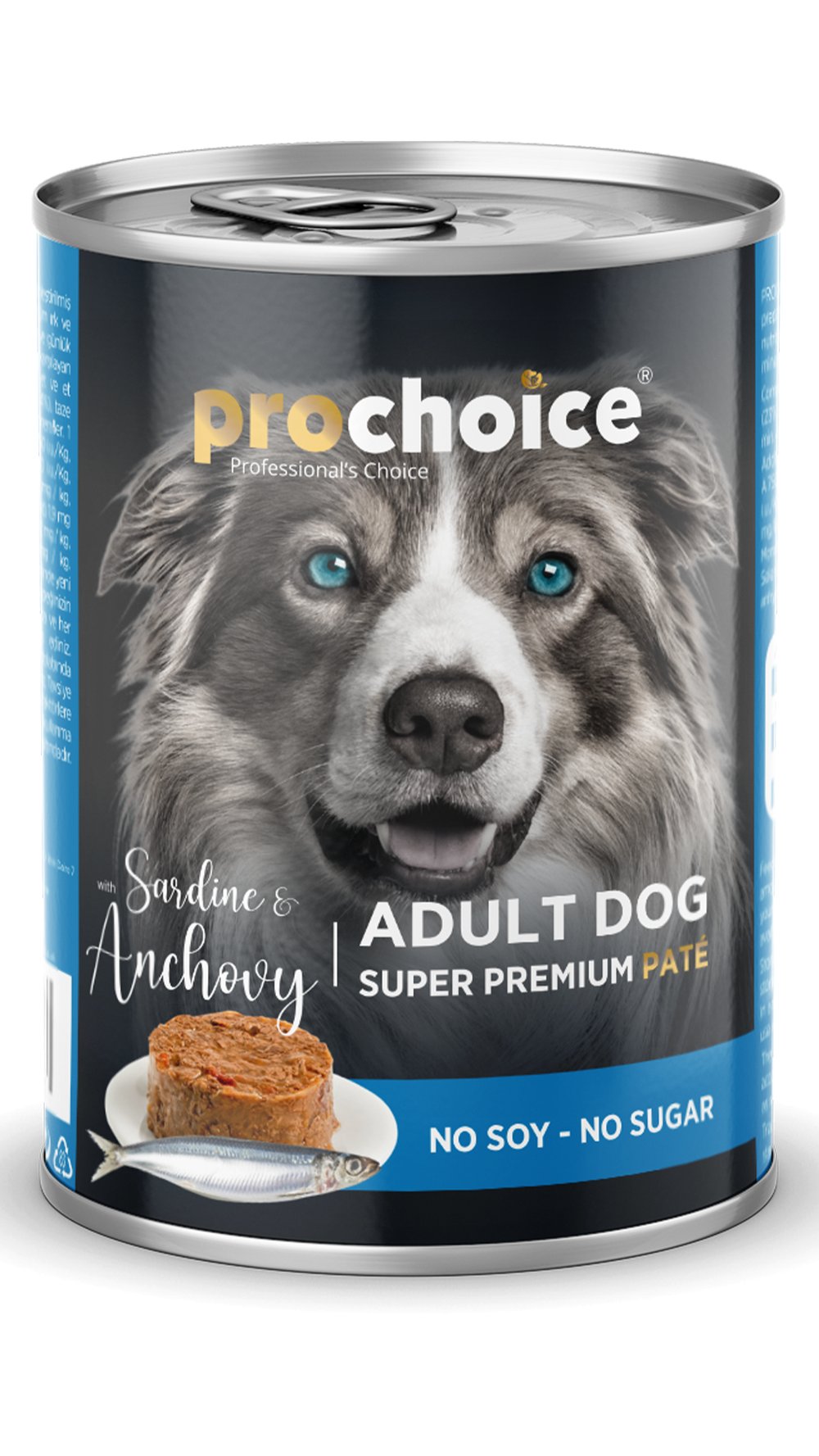 ProChoice Sardalya ve Hamsi Etli Şekersiz Ezme Yetişkin Köpek Konservesi 400 gr