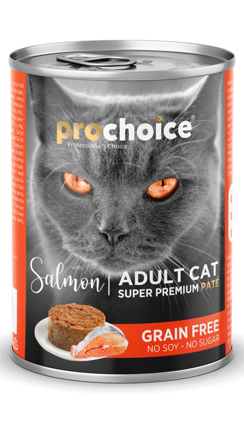 Prochoice Somon Etli Şekersiz Tahılsız Ezme Yetişkin Kısırlaştırılmış Kedi Konservesi 400 Gr