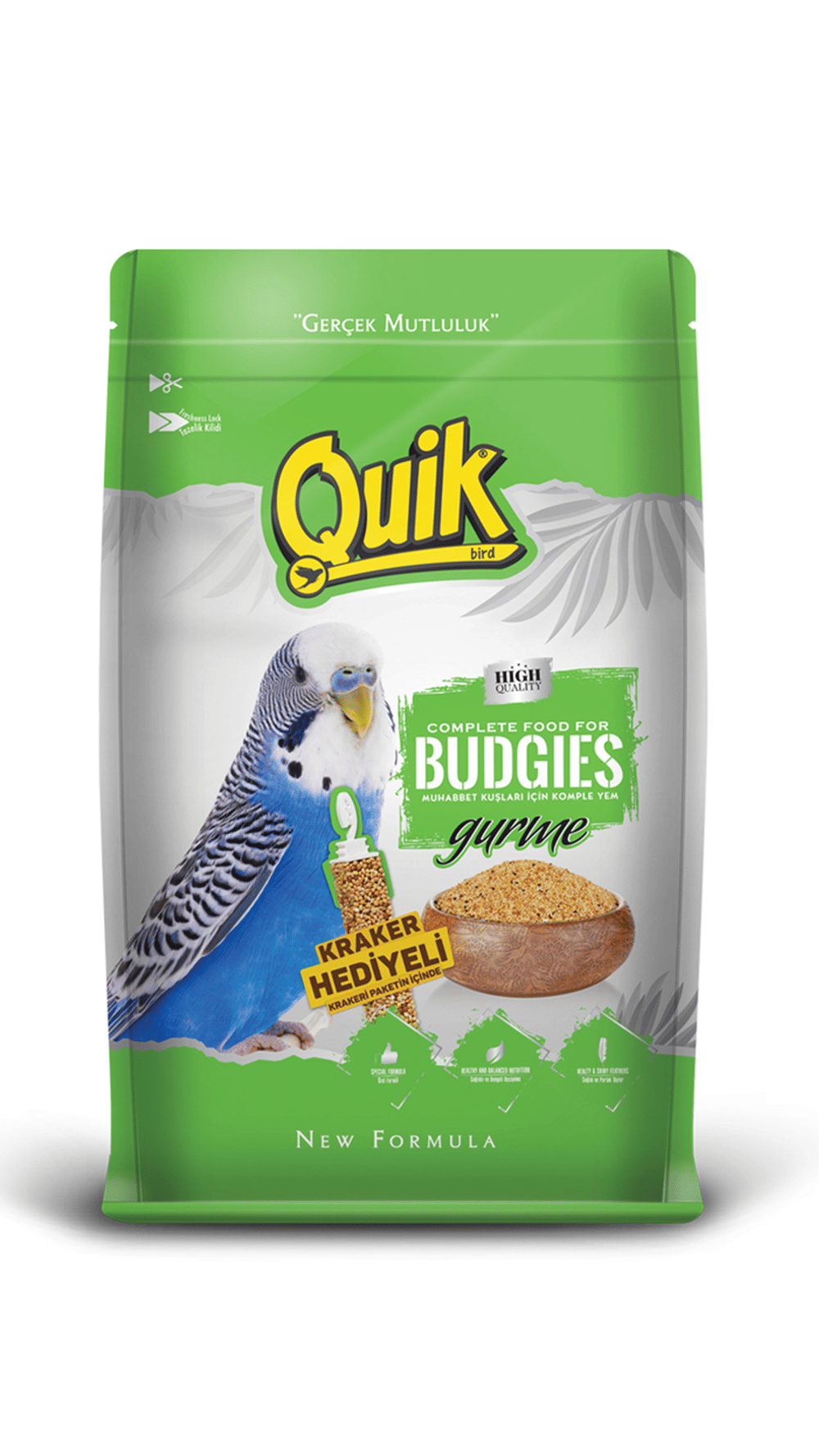 Quik Gurme Muhabbet Kuşu Yemi 500gr + Kraker HEDİYE!