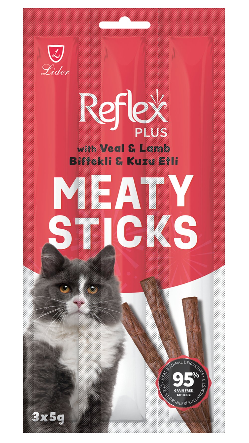 Reflex Biftekli Kuzulu Kedi Ödül Çubuğu 5 Gr 3 Adet