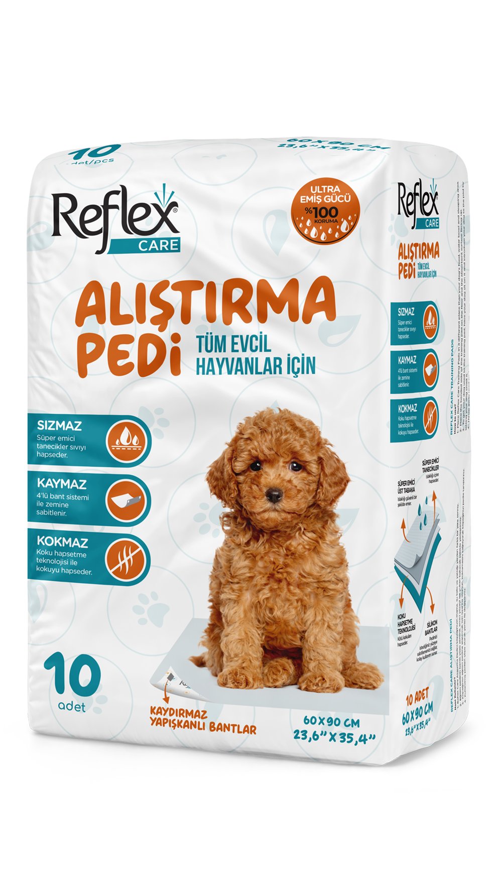 Reflex Care Kaydırmaz Köpek Alıştırma Pedi 60x90cm (10'lu)