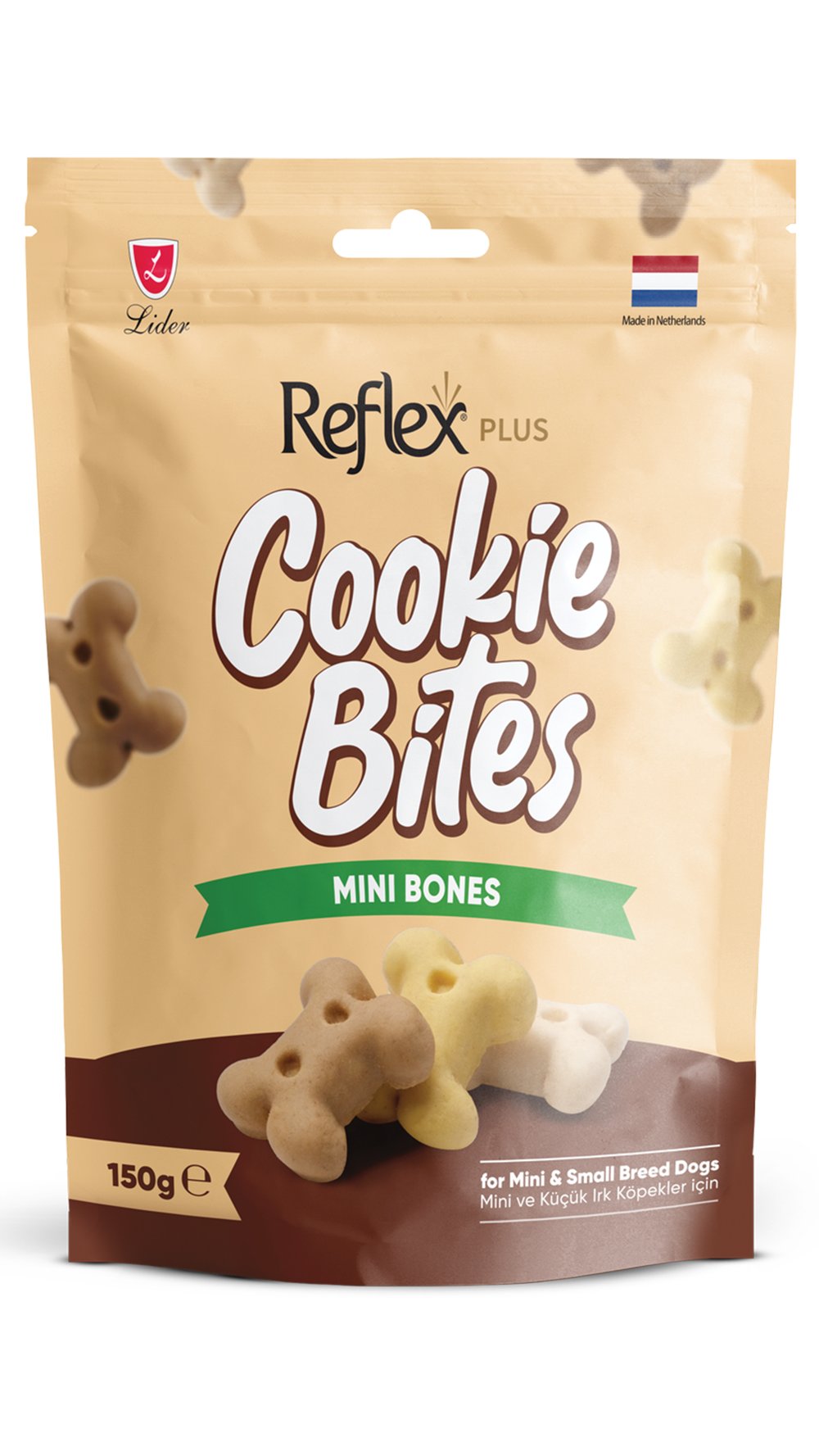Reflex Plus Cookie Bites Mini Bones Küçük Irk Köpek Ödül Maması 150g