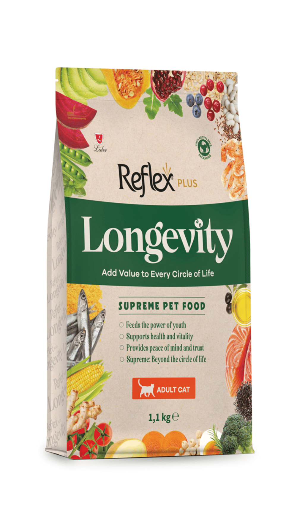 Reflex Plus Longevity Hipoalerjenik Yetişkin Kedi Maması 1,1kg