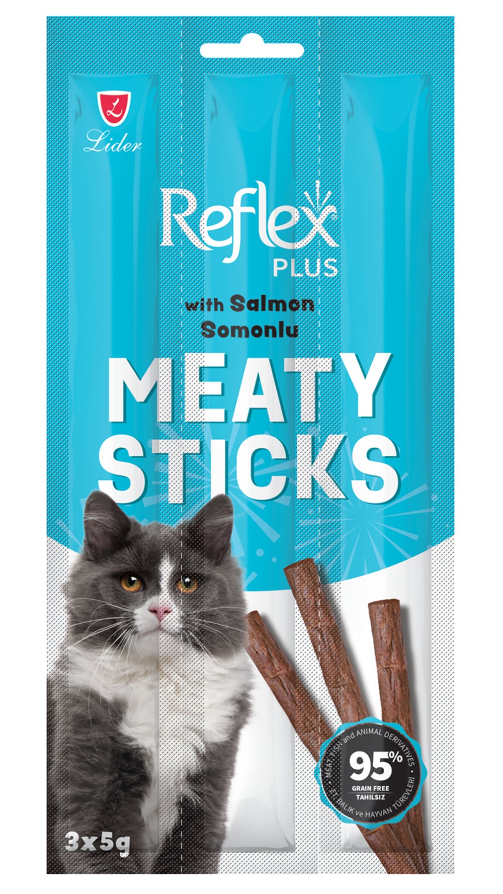 Reflex Plus Somonlu Sticks Yetişkin Kedi Ödül Çubuğu 5 Gr 3 Adet