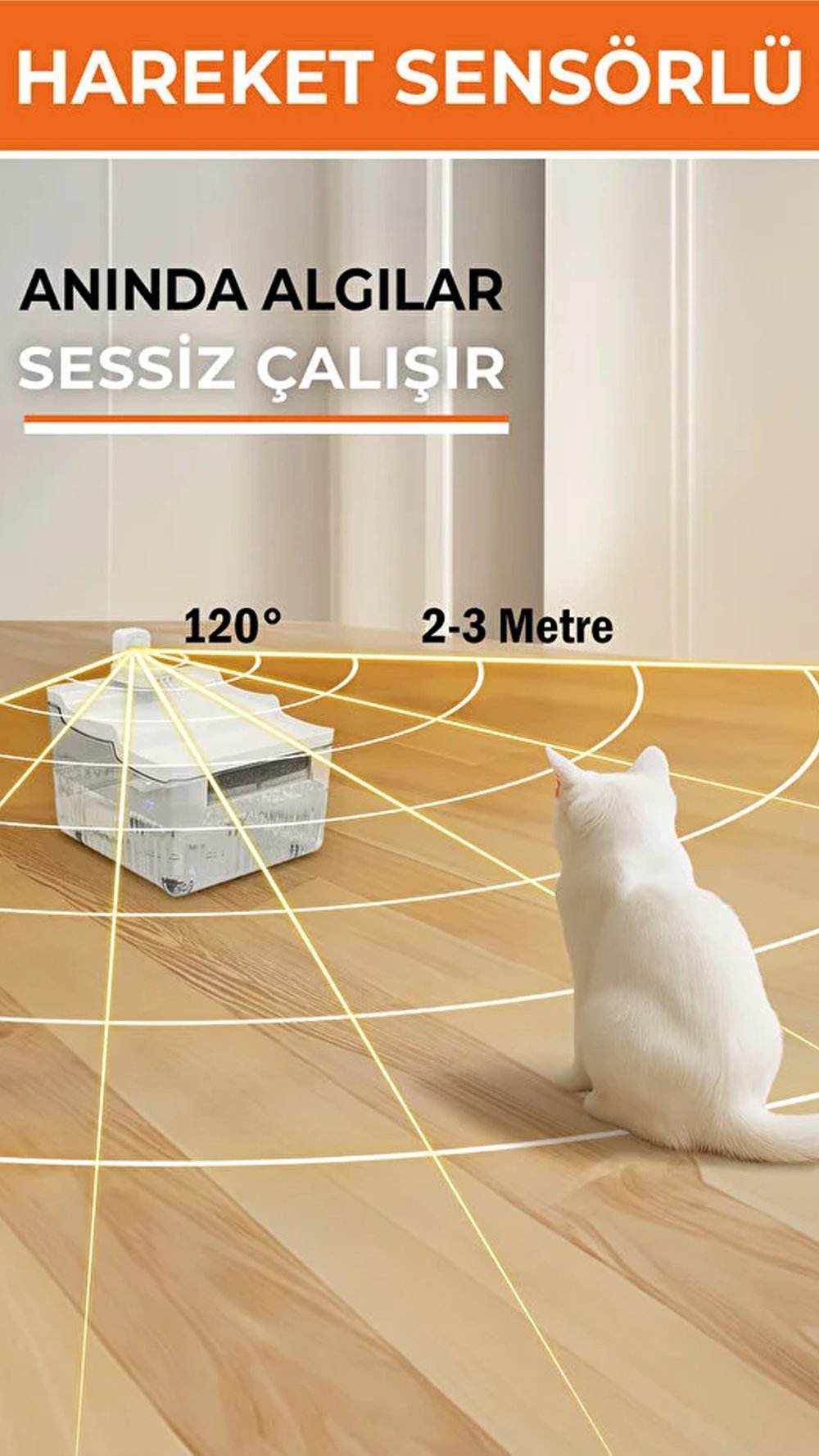 Gobypet Hareket Sensörlü Sessiz Kedi Köpek Su Sebili