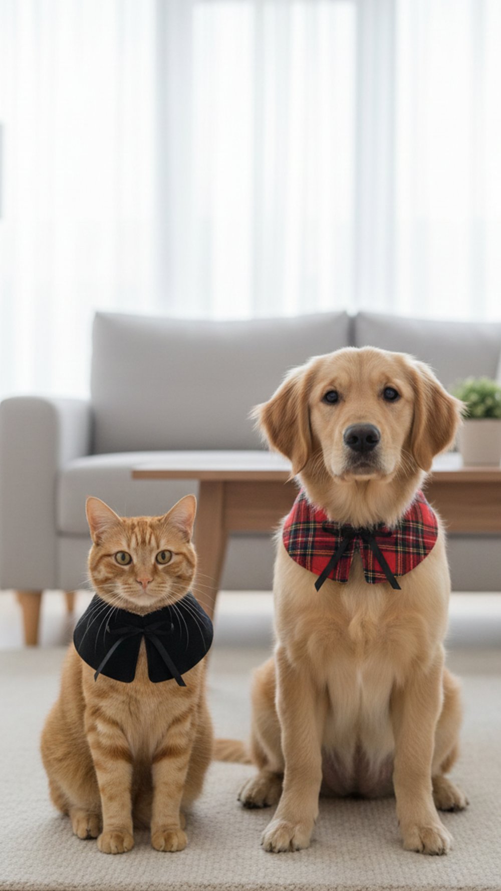 Kedi ve Köpek Siyah Panço Tasma