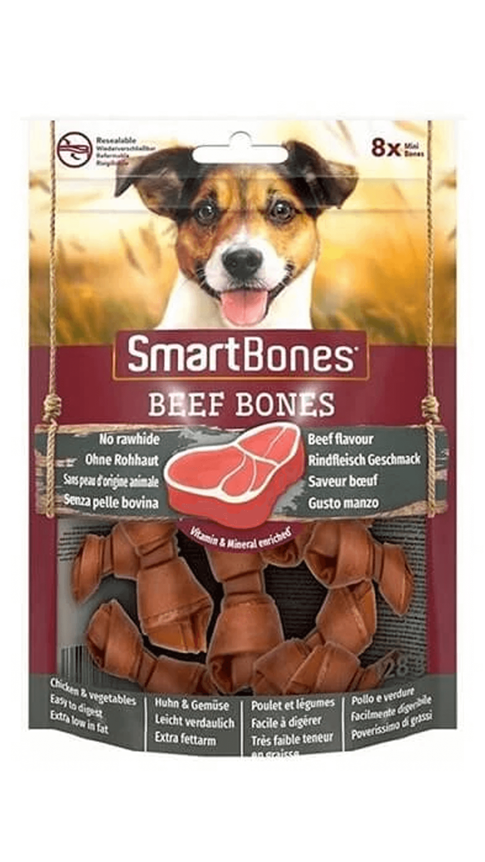 Smart Bones Sığır Etli Küçük Irk Köpek Ödül Maması 128gr (8'li)