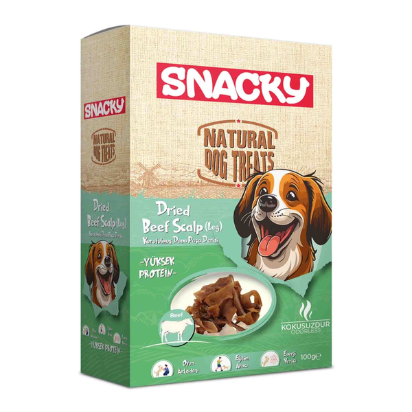 Snacky Kurutulmuş Dana Paça Derisi Köpek Ödül Maması 100gr