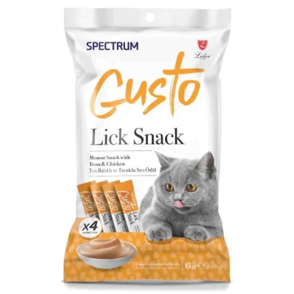 Spectrum Gusto Ton Balıklı ve Tavuklu Sıvı Kedi Ödül Maması 15gr(4lü)