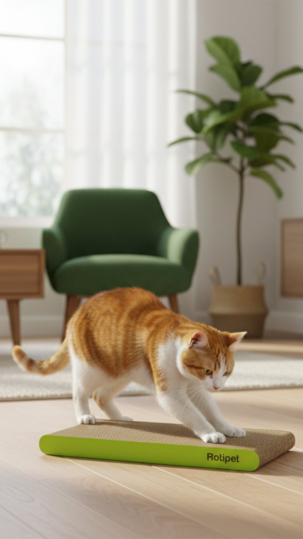 Swing Karton Kedi Tırmalama Ünitesi (44 x 21 x 8 cm)