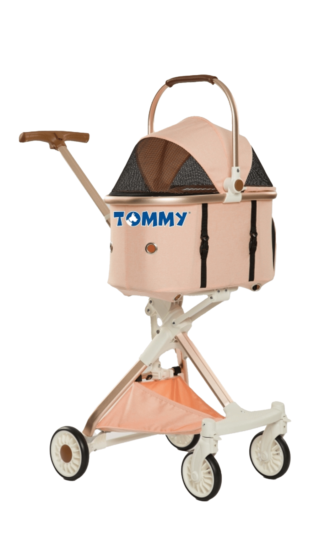 Tommy Kedi ve Köpek Taşıma Arabası 83x48.5x110cm (Gold Pembe)