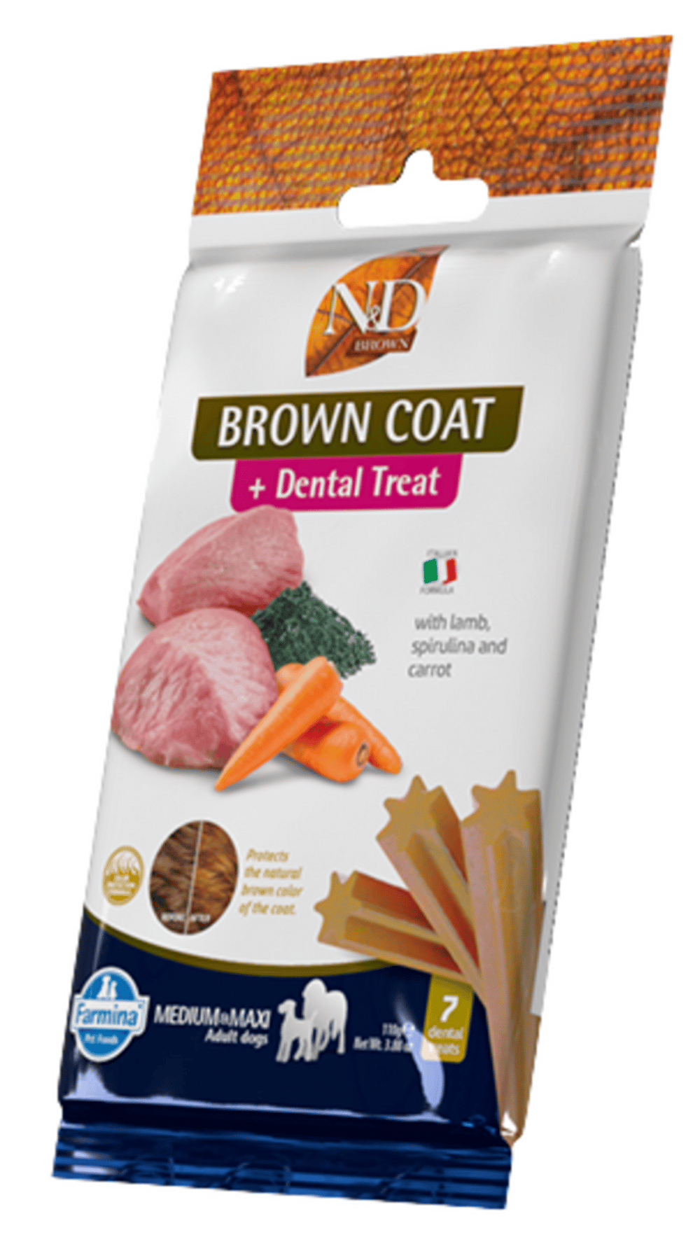 N&D Dental Treat Brown Coat Medium/Maxi Köpek Ödülü 60 Gr