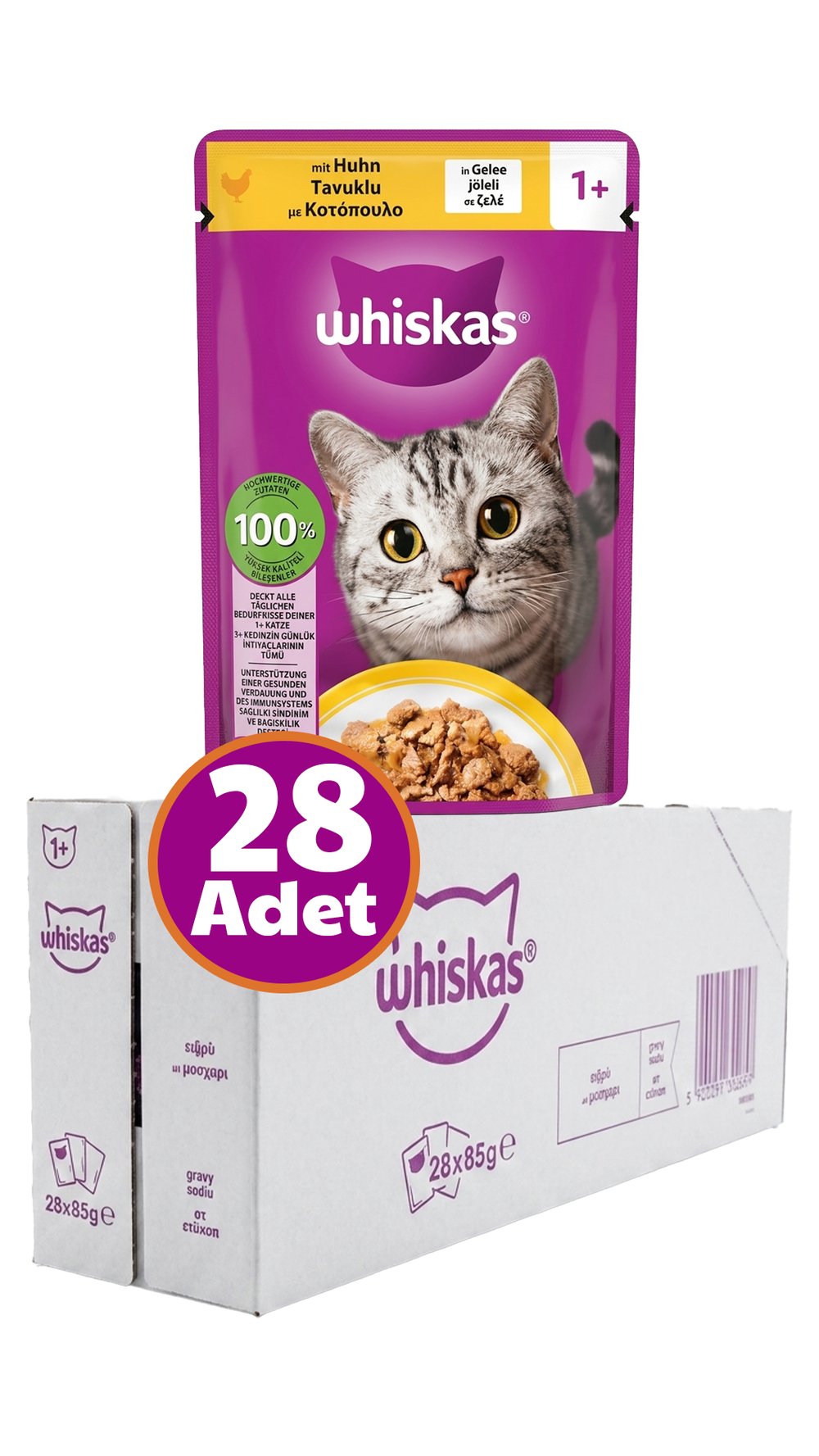 WHİSKAS POUCH GRAVY SOSLU TAVUKLU 85GR 28 Adet