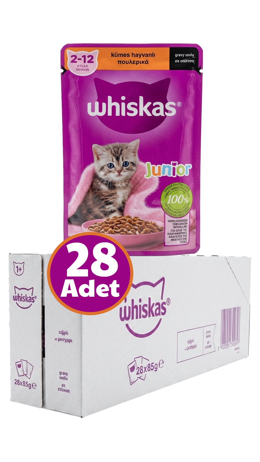 WHİSKAS POUCH YAVRU TAVUKLU 85GR 28 Adet