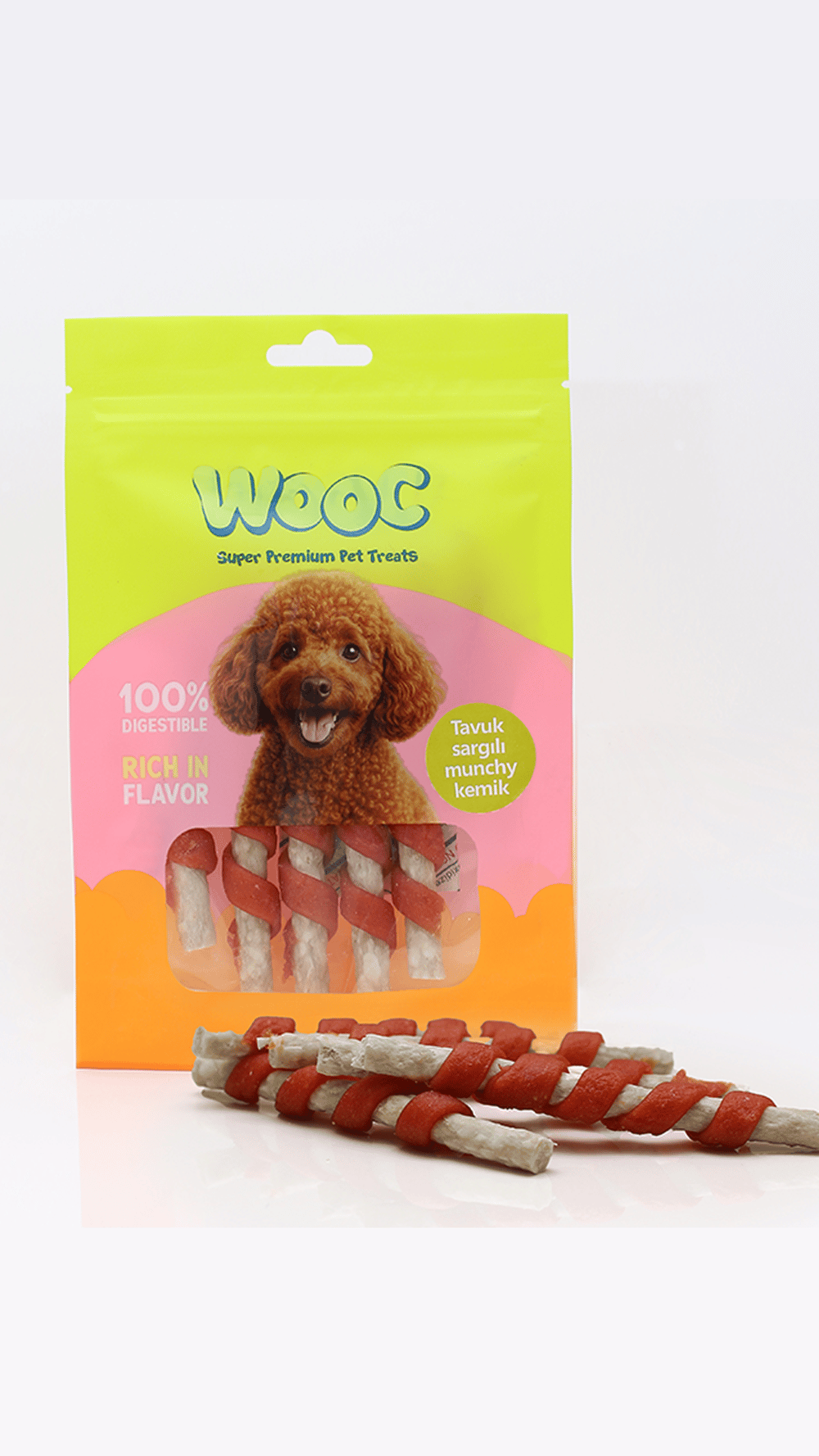 WOOC TAVUK SARGILI MUNCHY KEMİK  KÖPEK ÖDÜLÜ 75GR
