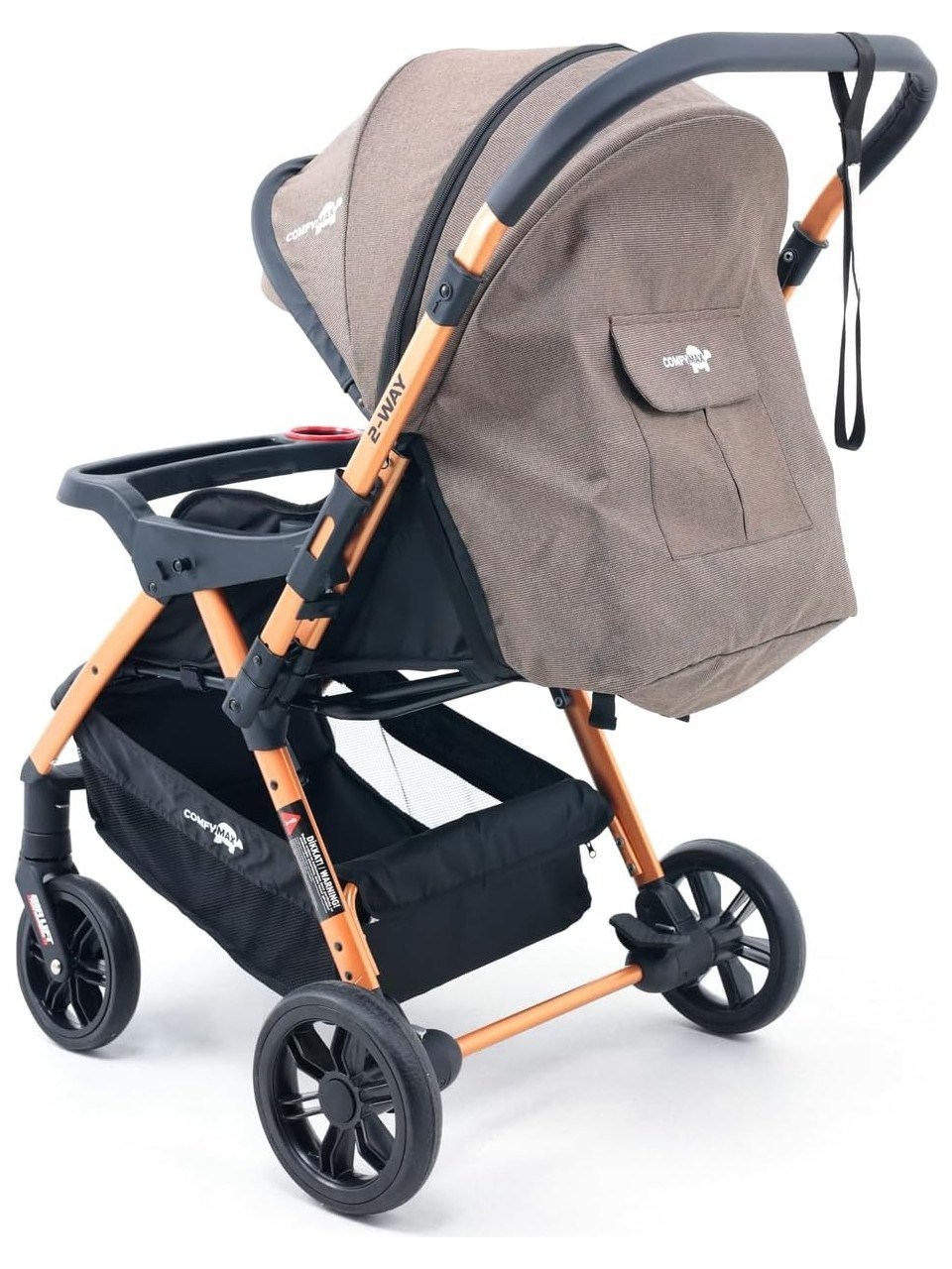Comfymax 2-Way Çift Yönlü Bebek Arabası  – Wood Brown