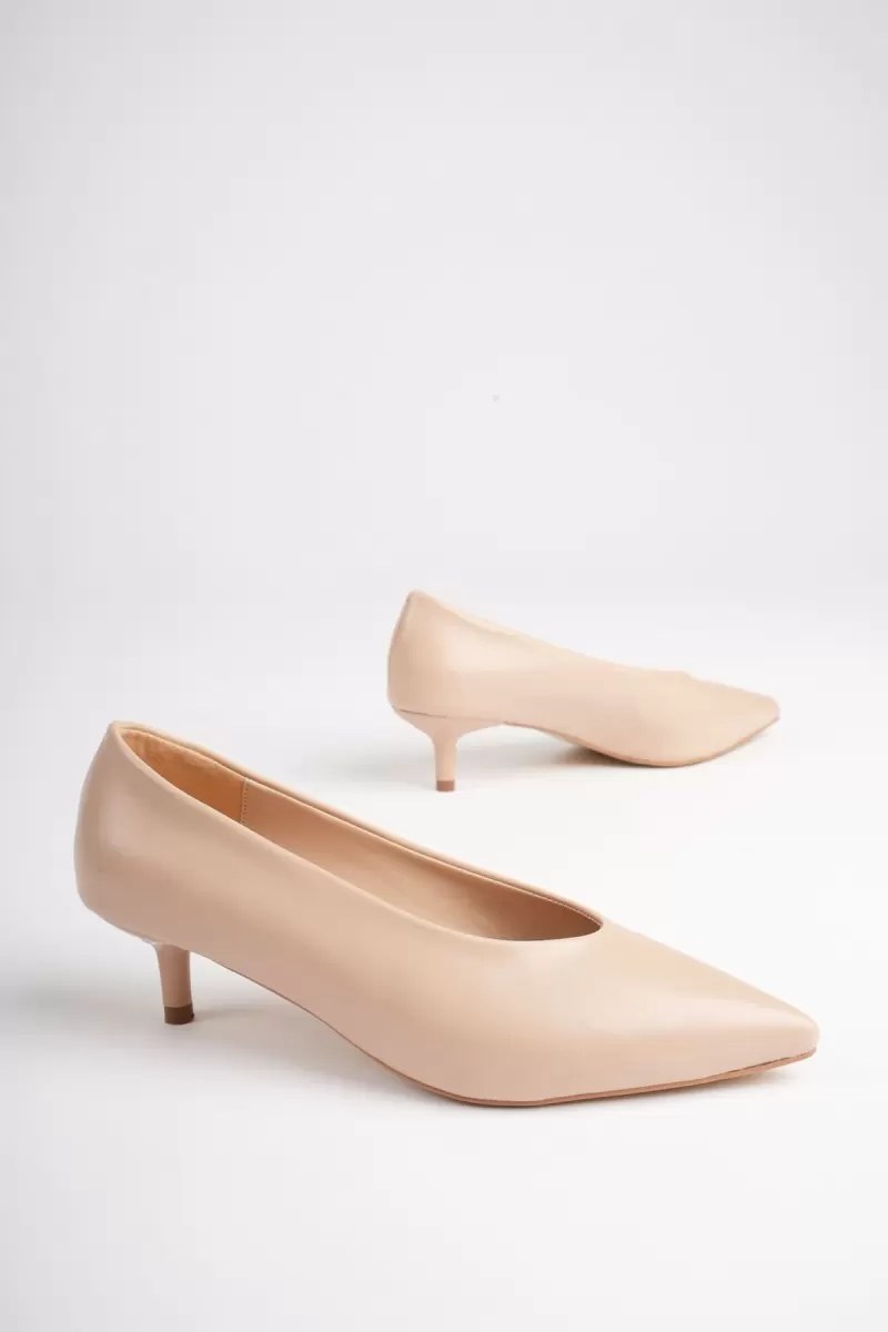 Kadın Bej 4 cm İnce Topuklu Stiletto TR05MS02B